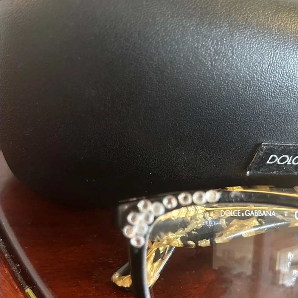Dolce & Gabbana Black Glasses with Rhinestone Accents